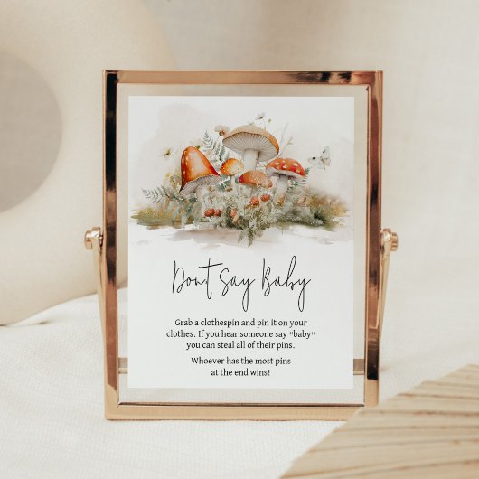 Poster Forêt de champignons enchantée Ne dites pas bébé