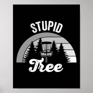 Poster Forêt de croquis de golf de disque d'arbre stupide