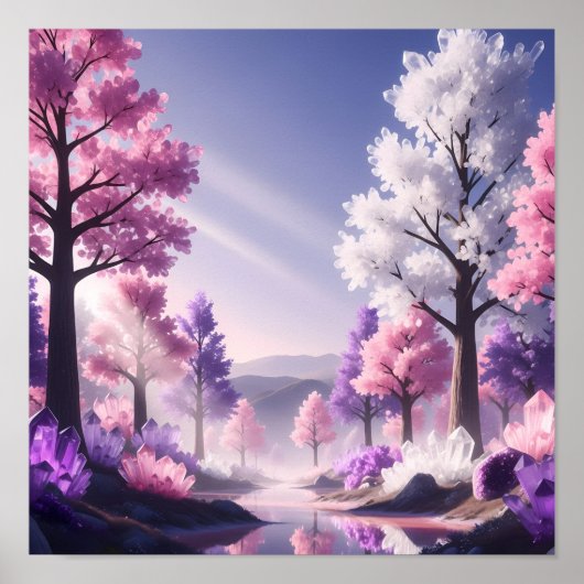 Poster Forêt de Fleurs de Cristal de Dreamlight (Devant)