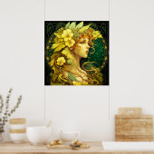 Poster Fôret de fleurs enchantées Fée Fantastique (Cuisine)