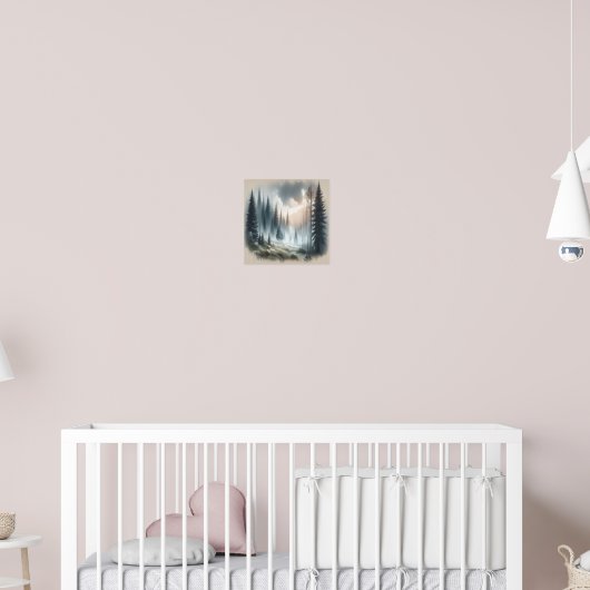 Poster Forêt de Foggy Peinture paysagère (Pépinière 2)