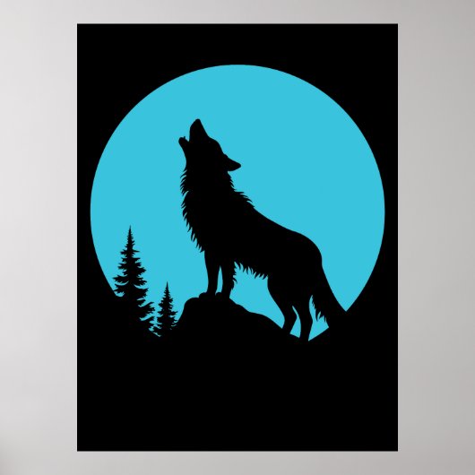 Poster Forêt de loup Nature en plein air Faune Silhouette (Devant)