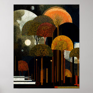 Poster Forêt de minuit #8 - 4x5 Téléchargement numérique