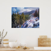 Poster Forêt de montagne enneigée | Hiver Sierra (Cuisine)