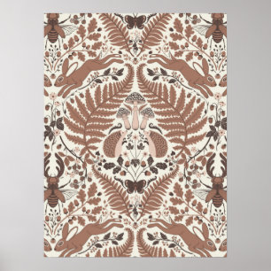 Poster Forêt de mousse au moka/Animaux et plantes de la f