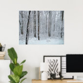 Poster Forêt de peupliers blanche enneigée (Bureau à domicile)
