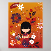 Poster Forêt de poupées Kokeshi (Devant)