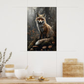 Poster Forêt de renard lunatique Impression, Dark Academi (Cuisine)