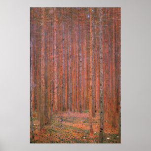 Poster Forêt de sapins de Gustav Klimt Tannenwald Arbres
