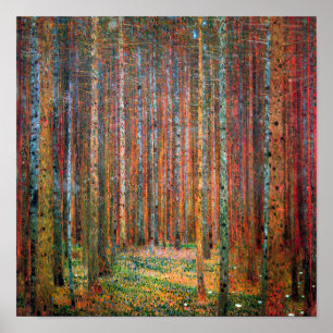 Poster Forêt de sapins M. Gustav Klimt