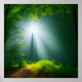 Poster Forêt de Sunrise