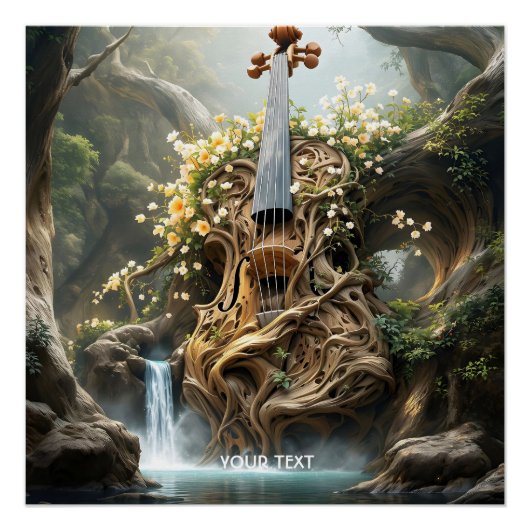 Poster Forêt de violon géant Imaginaire mignon (Devant)