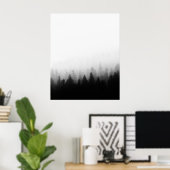 Poster Forêt d'épicéas dans le brouillard (Bureau à domicile)