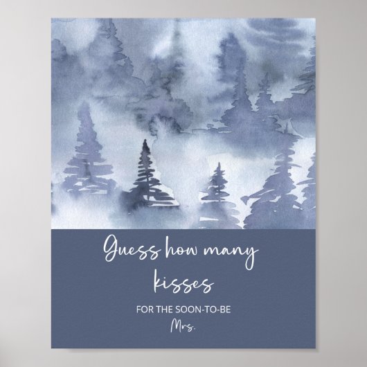 Poster Forêt devinez combien de baisers jeu de nage (Devant)