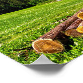 Poster Forêt du camp de bûcherons à cheval (Coin)