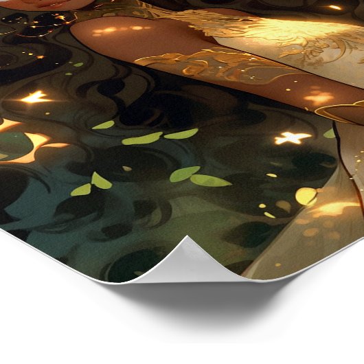 Poster Forêt Elf Africain-Américain Imaginaire Noir Art (Coin)