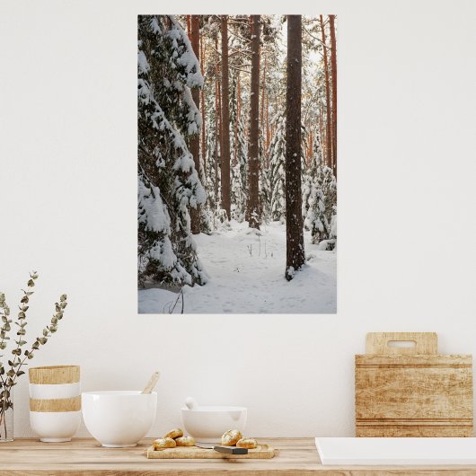 Poster Forêt en hiver (Cuisine)