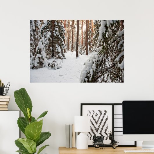 Poster Forêt en hiver (Bureau à domicile)