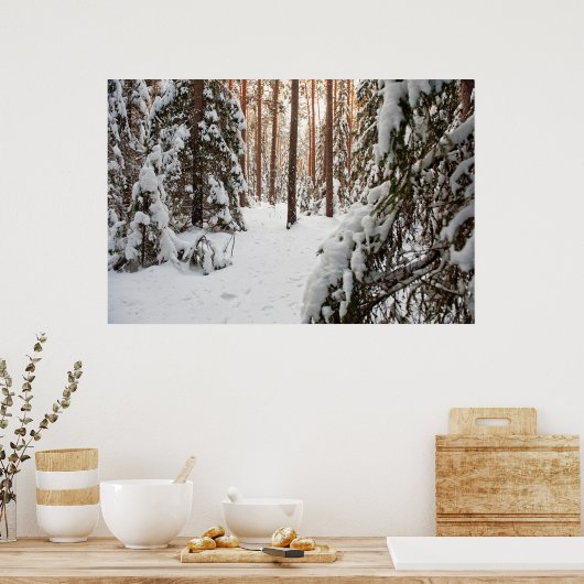 Poster Forêt en hiver (Cuisine)