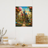 Poster Forêt Enchantée Avec Château De Fairytale (Cuisine)