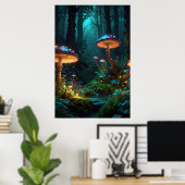Poster Forêt enchantée avec Créatures Imaginaires et Glow (Bureau à domicile)