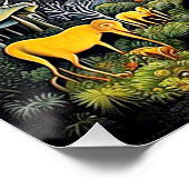 Poster Forêt enchantée avec faune exotique (Coin)