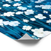 Poster Forêt Enchantée de Fleurs Sauvages Blanches (Coin)