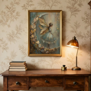 Poster Forêt Enchantée Fée de la Feuille Fantaisie Artist