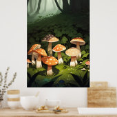 Poster Forêt et champignons (Cuisine)