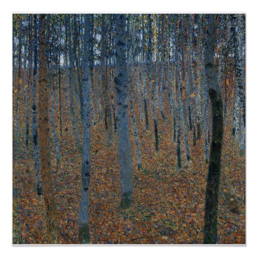 Poster Forêt forestière Gustav Klimt-Beech Grove (Devant)