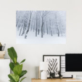 Poster Forêt gelée enneigée en hiver (Bureau à domicile)