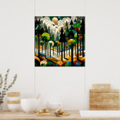 Poster Forêt géométrique (Cuisine)