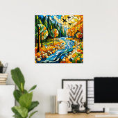 Poster Forêt géométrique (Bureau à domicile)