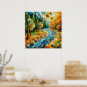 Poster Forêt géométrique (Cuisine)