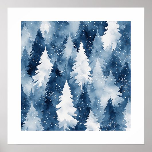Poster Forêt hivernale de Silent Pines (Devant)