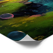 Poster Forêt imaginaire colorée (Coin)