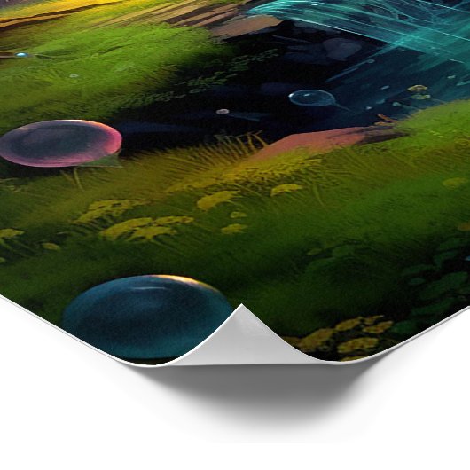 Poster Forêt imaginaire colorée (Coin)