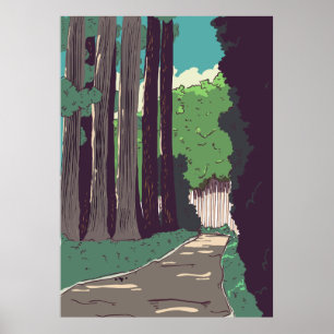Poster Forêt japonaise