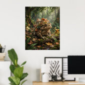 Poster Forêt lumineuse du crapaud champignon (Bureau à domicile)
