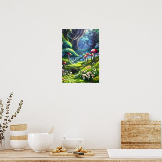 Poster Forêt Magique, Champignons enchantés (Cuisine)