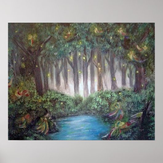 Poster Forêt Magique, De La Peinture Originale, (Devant)