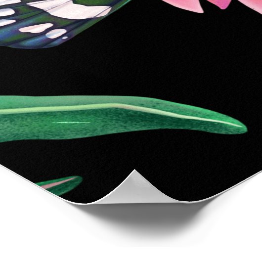 Poster Forêt magique Unicorn Motif foncé. (Coin)