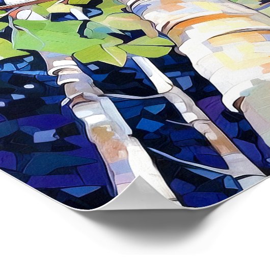 Poster Forêt moderne de bouleaux (Coin)