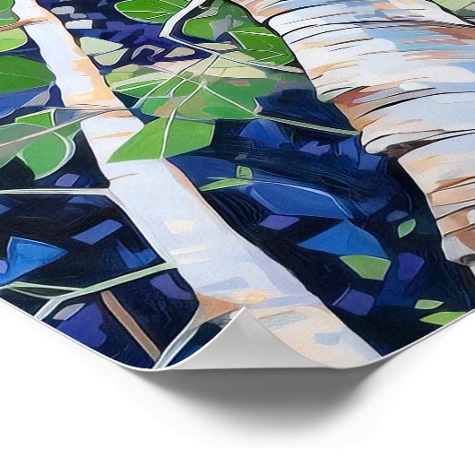 Poster Forêt moderne de bouleaux (Coin)