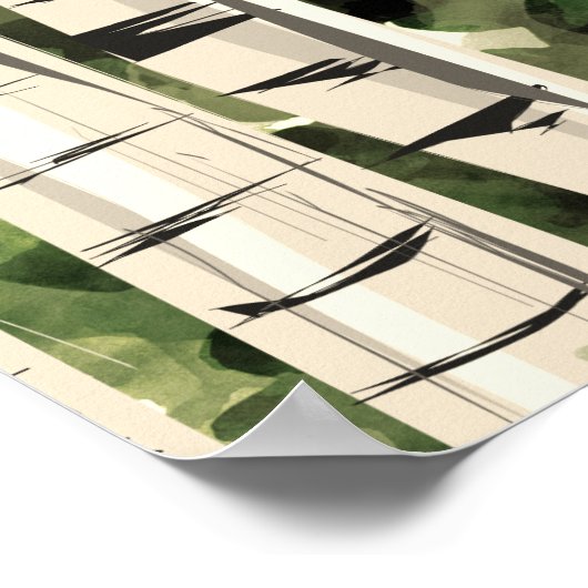 Poster Forêt moderne de bouleaux 16x20 (Coin)