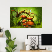 Poster Forêt mondiale de l'Imaginaire, grands champignons (Bureau à domicile)