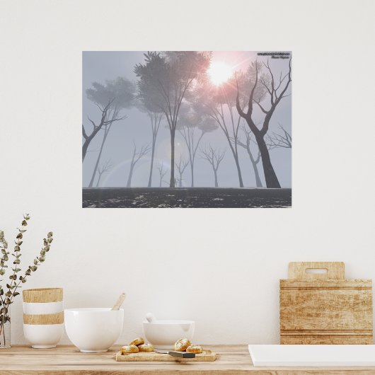 Poster Forêt Morte Dans Le Brouillard (Cuisine)