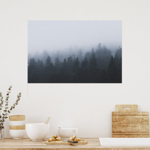 Poster Forêt mystérieuse dans le brouillard