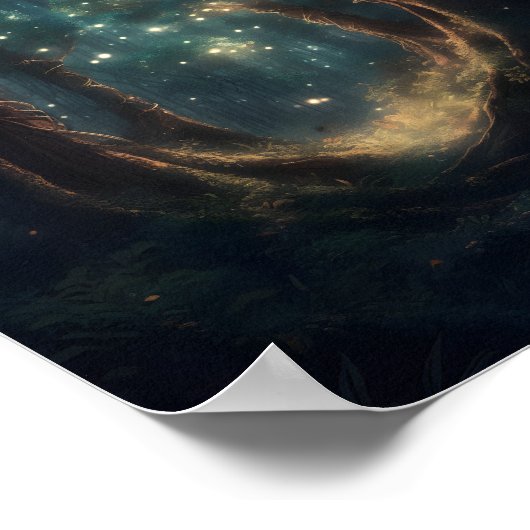 Poster Forêt Mystique Remplie D'Arbres Tournants (Coin)