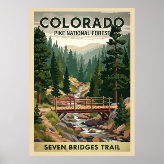 Poster Forêt nationale de Pike - sentier des Sept Ponts V (Devant)